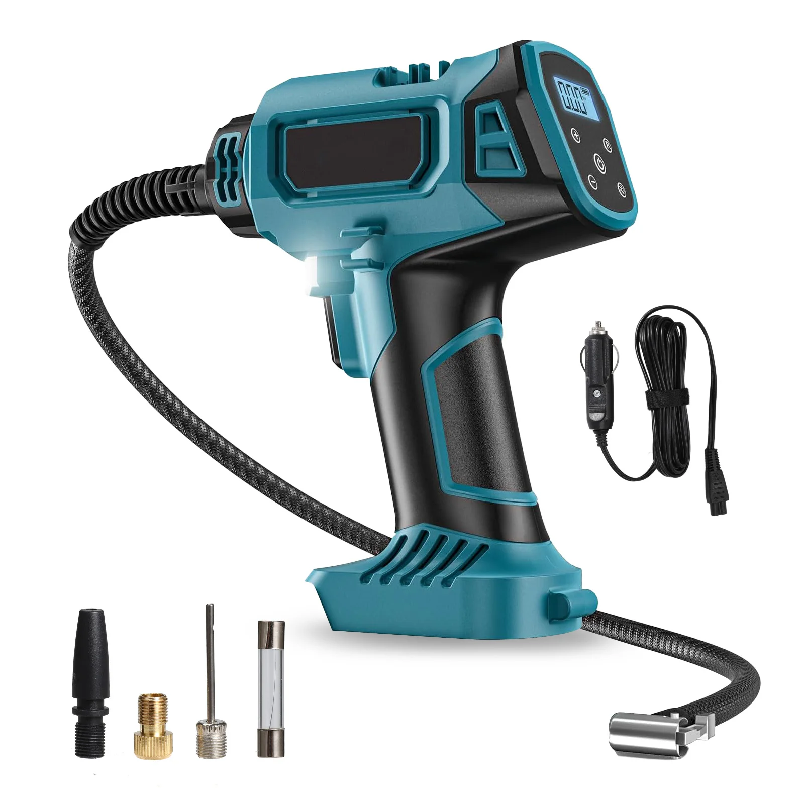 Draadloze opblaasbare pomp met digitaal display Draagbare auto elektrische luchtpomp voor Makita 18V batterij pneumatisch gereedschap