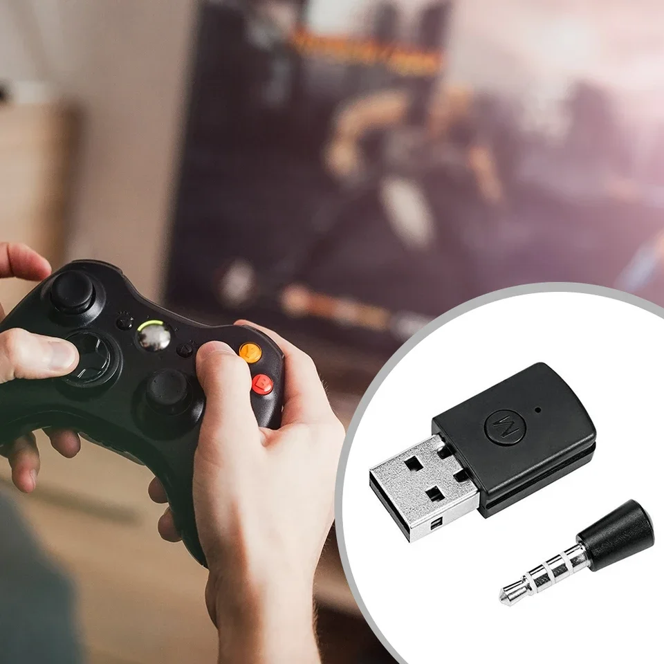 

Wireless Bluetooth-compatible4.0 Audio Adapter USB Dongle Earphone Mic Receiver Transmitter Compatible With PS4 PS5 Game Console