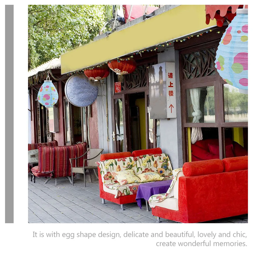 

2 pcs Led Paper Lantern Lights Egg Shape Decorative Lamp For Party Decoration Durable Simple Design Easy To Install