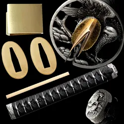 A Set Eagle Sword Guard Fittings For Japan Samurai Katana/Wakizashi/Tanto Tsuba+Menuki+Fuchi+Kashira+Tsuka/Handle+Habaki+Seppa