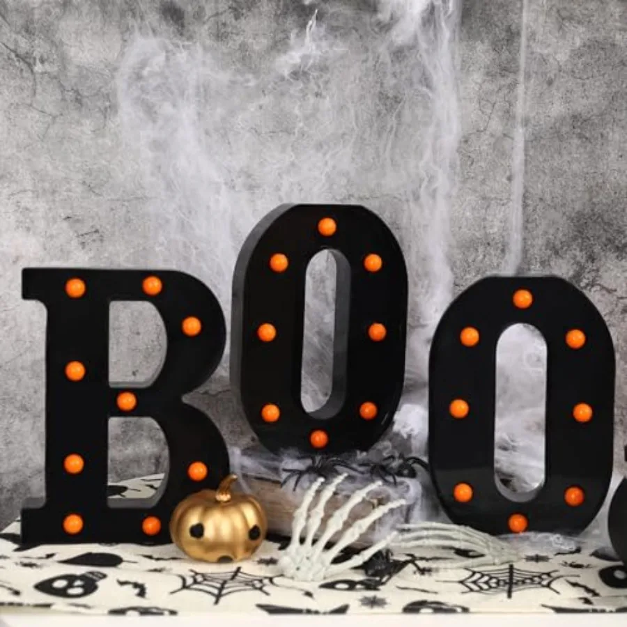 Light‑Up “BOO” Marquee Letters for Halloween Charm