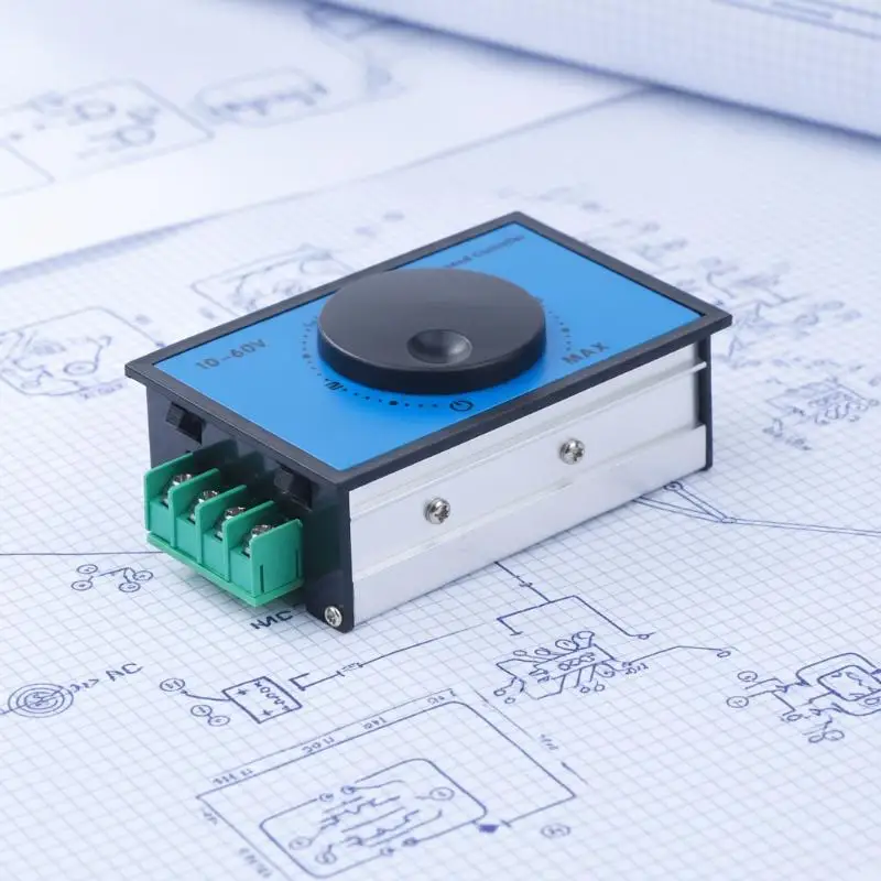 1/2/3PCS DC 10-60V 20A DC Motor Speed Controller Driver Soft Start Stall Low Voltage Protection 15KHz PWM 0-100% Speed Regulatio