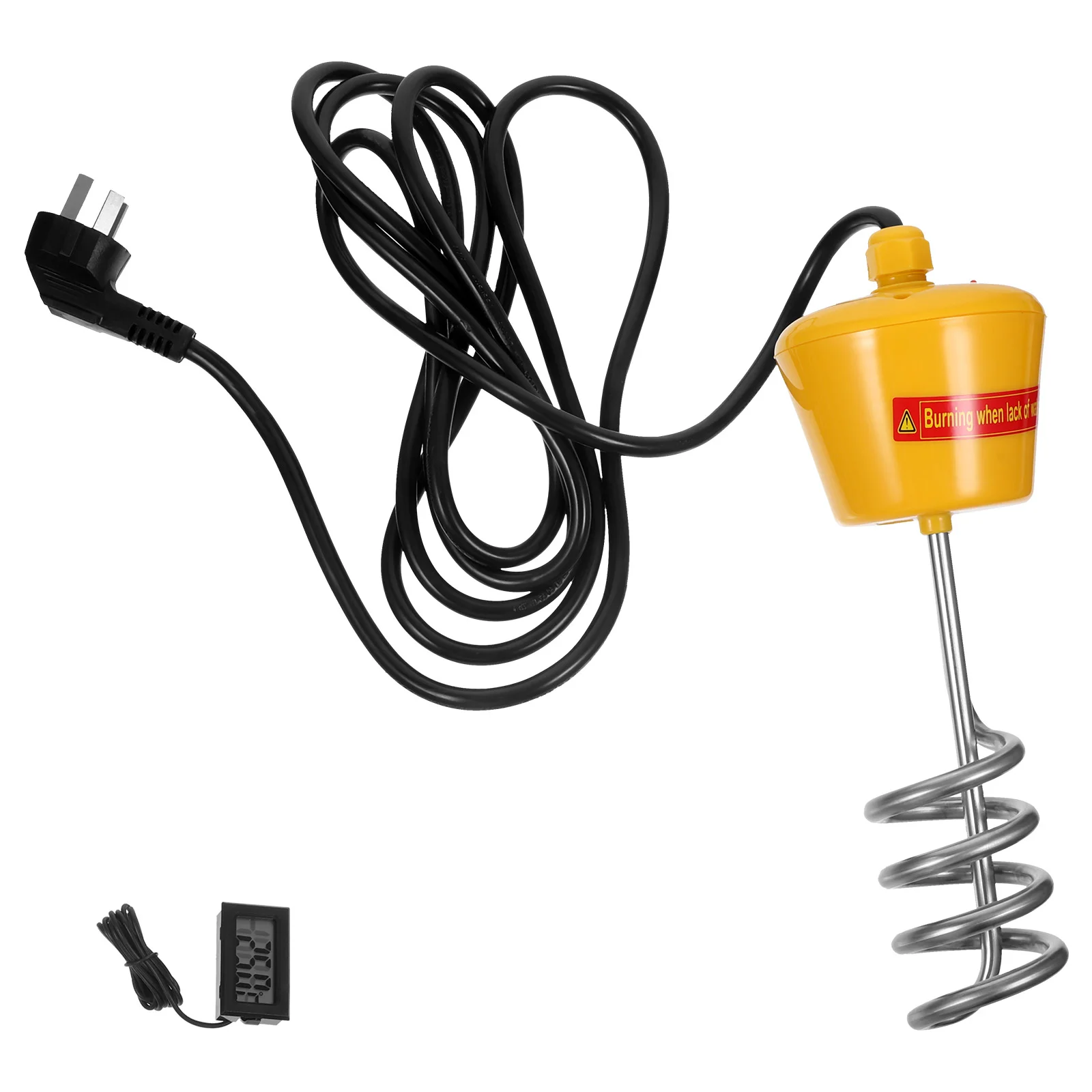 3000W Bathtub Floating Heating Rod Inflatable Pool Water Heater with LED Thermometer with AU Plug (Yellow, Actual Power 2500W)