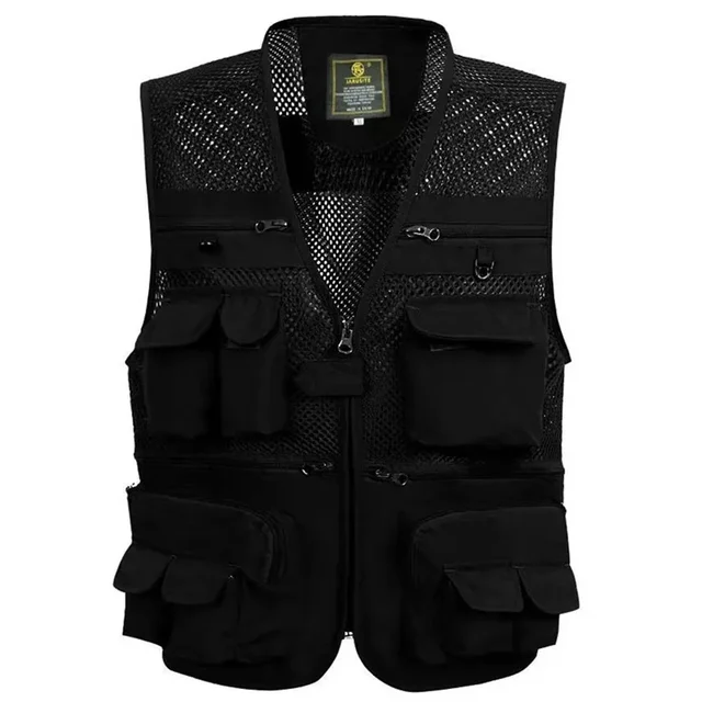 Men's Vest Tactical Webbed Gear Coat Summer Photographer Waistcoat Tool Many Pocket Mesh Work Sleeveless Jacket Male