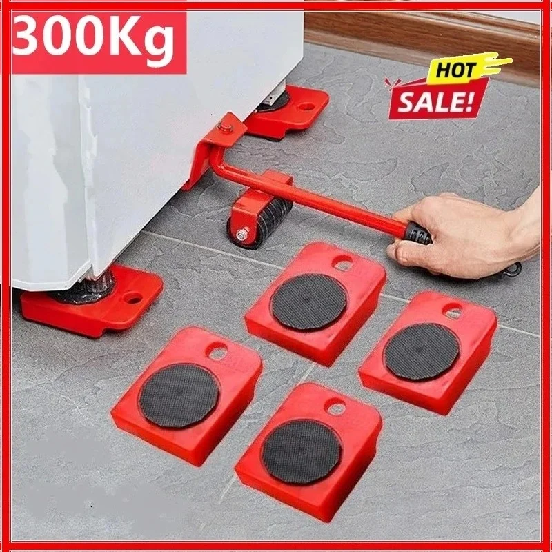 Furniture Moving Transport Roller Set Removal Lifting Moving Tool Set Wheel Bar Mover Moving Heavy Stuffs Device Hand Tool