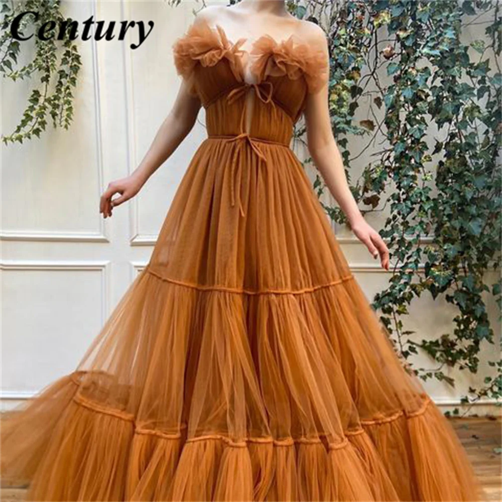 

Tulle A Line Evening Dresses Pleat Sweetheart Prom Dresses Simple Elegant Wedding Party Dresses vestido de fiesta de boda