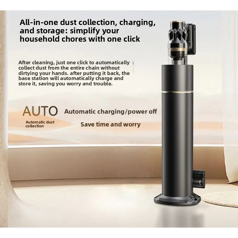 Automatic dust collection, wireless vacuum cleaner, large suction household high-power long-life suction and towing machine