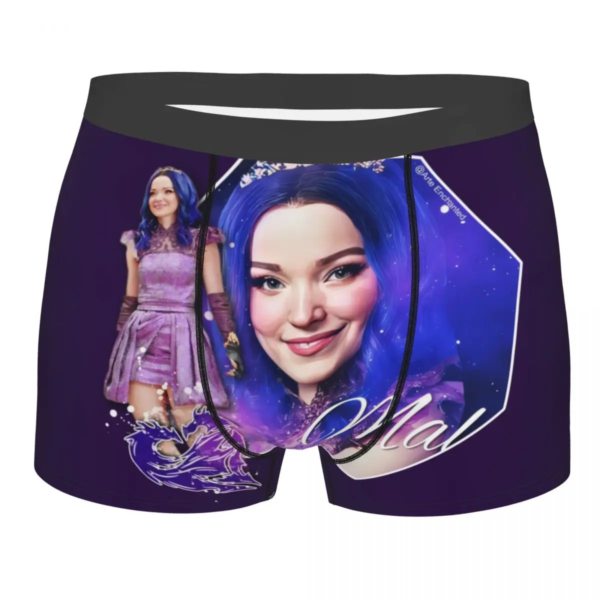 

Descendants Boxer Shorts Men 3D Print Male Soft Mal Purple Queen Underwear Panties Briefs