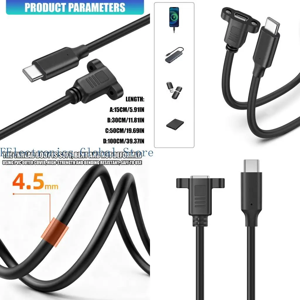 462B Multifunctional Type C 5P Extension Adapter Data Cable Enhances Productivity