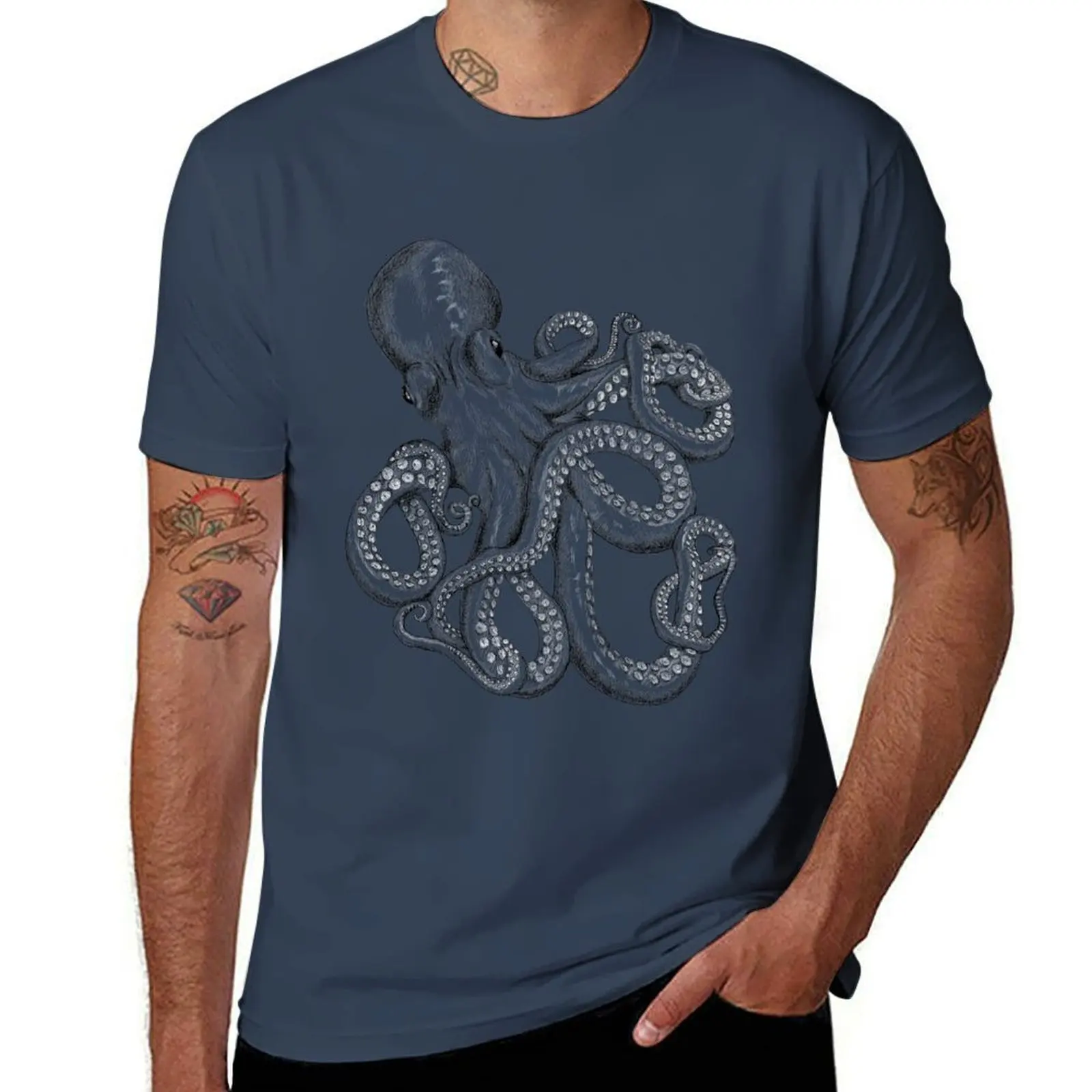 Realistic Octopus - Two Tone T-Shirt t shirt personalised t shirts for man pack white T-Shirt