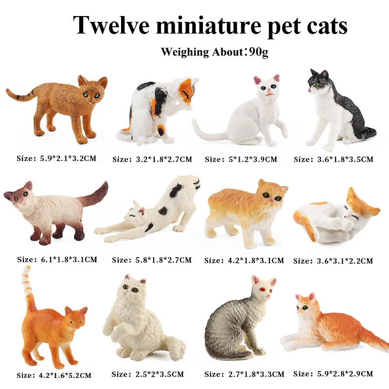 Oenux Montessori Spielzeug Wild Farm Dinosaurier Ozean Katze Tiere Modell Action Figur Zoo Figuren Nette Miniatur Bildung Kind Geschenk – Detail 13