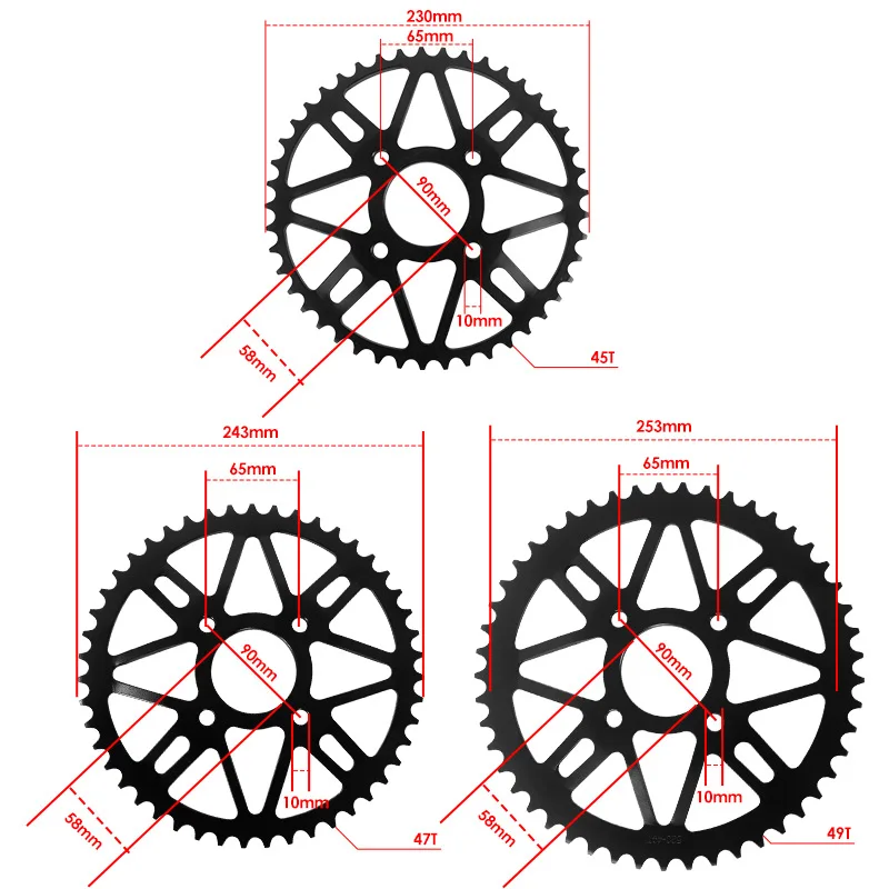 

Off Road Motorcycle Accessories Suitable for Huayang KayoT2K1K2 Rear Wheel Disc 520-45 Tooth Rear Chain Disc Rear Sprocket