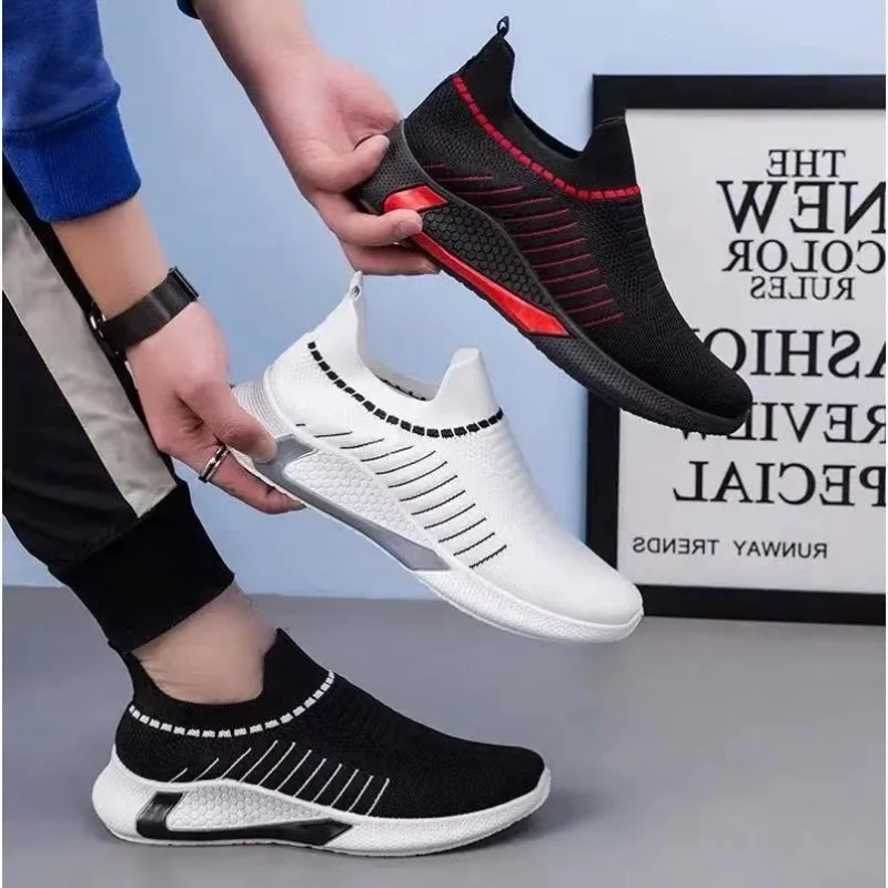 Men Light Running Shoes Jogging Shoes Breathable Man Sneakers Slip on Loafer Shoe Men\'s Fashion Casual Sneakers Plus Size  New