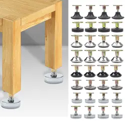 Pata de soporte ajustable para muebles, Protector de suelo, pies ajustables para muebles, Base atornillada, pies niveladores, 4 piezas