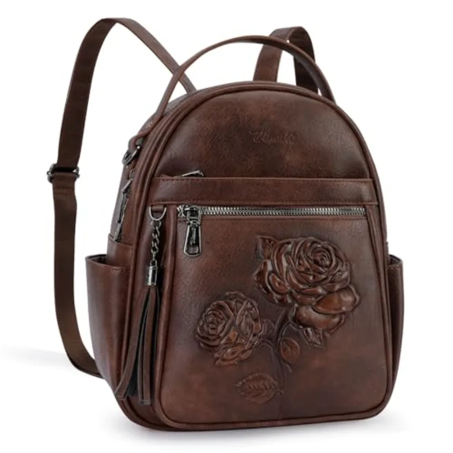 

Mini Backpack Purse for WomenEmbossed Leather Small Backpack Fashion Travel Backpacks Daypacks Shoulder Handbag