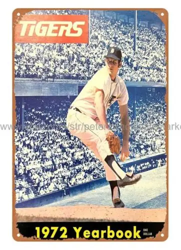 1972 BASEBALL YEARBOOK COVER metal tin sign plaque wall art restaurant pub sign