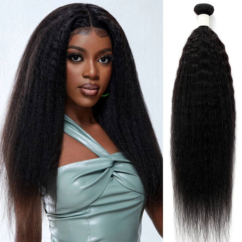 

Yaki Kinky StraightHuman Hair Bundles 100% Human Hair Extensions For Women Brazilian hair Bundles Deals Raw Hair