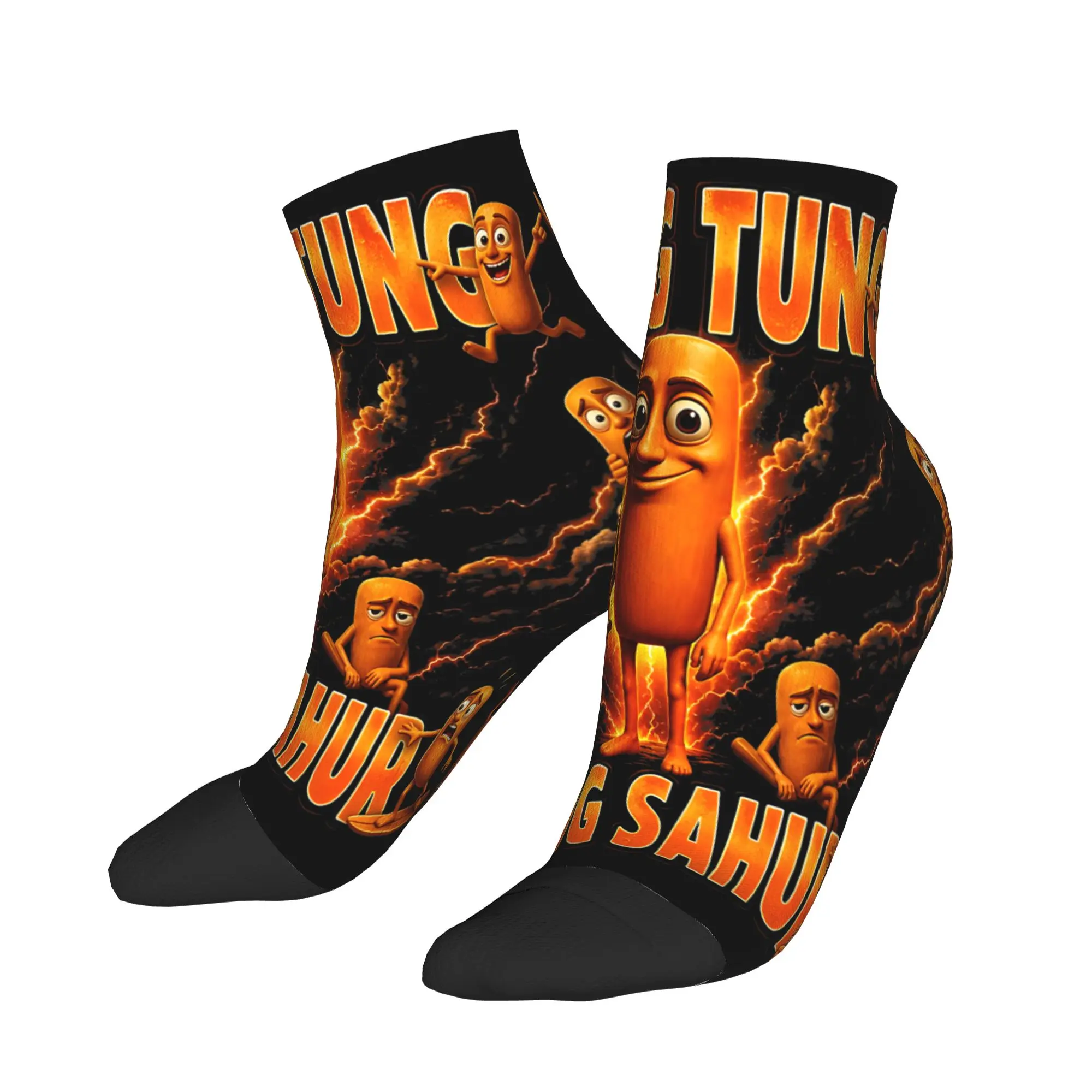 

Men's Casual Socks Funny Brainrot Meme Tung Tung Tung Sahur Non Slip Quality Soft Sock Summer Gothic Printed Climbing Socks