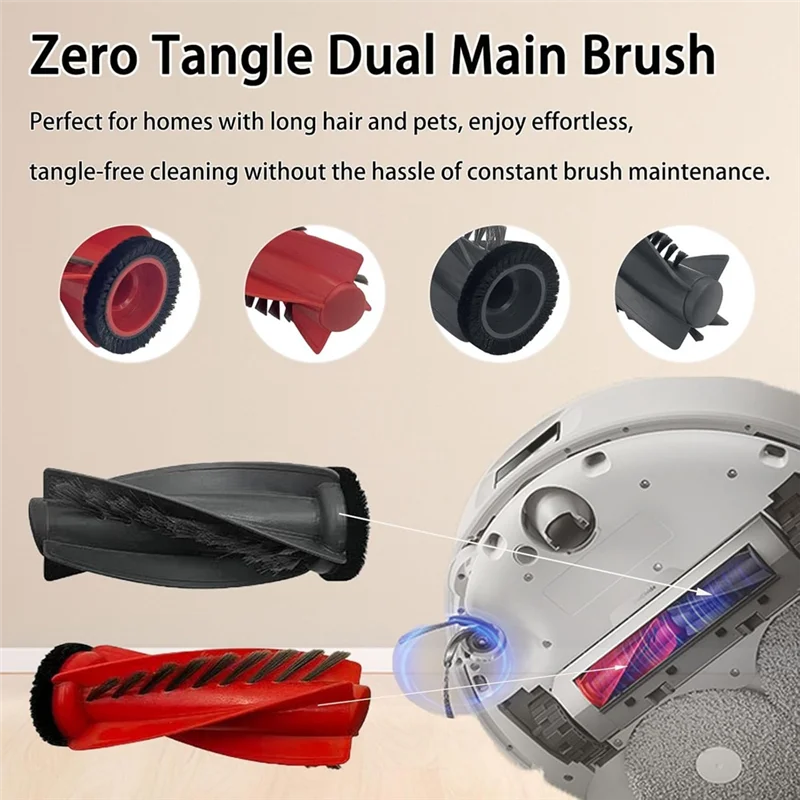 

ABGH-Accessories Kit For Roborock Qrevo Curv/Qrevo Edge Robot Vacuum Main Side Brush HEPA Filter Mop Cloth Dust Bags
