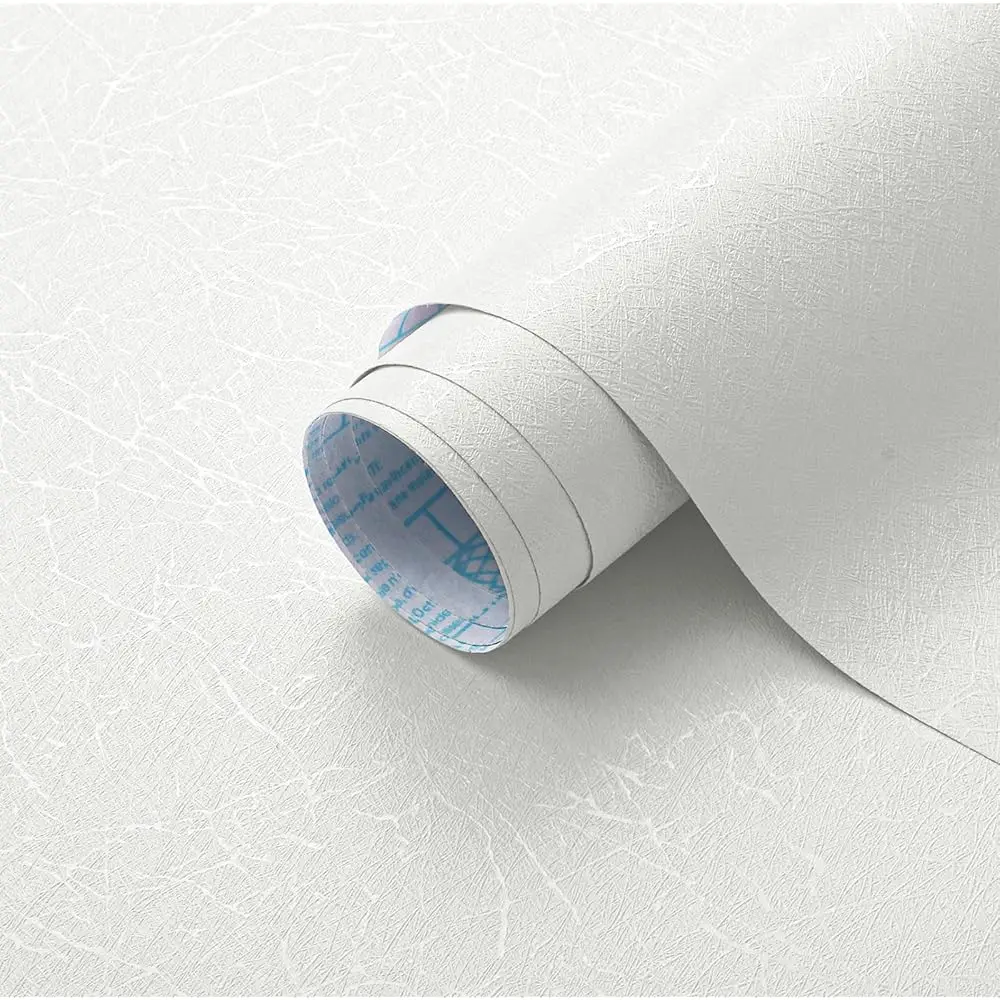 

17.3""X197"" White Silk Wallpaper Peel And Sti White Contact Paper Emed Self Adhesive Removable Wallpaper Silk Textured Wall