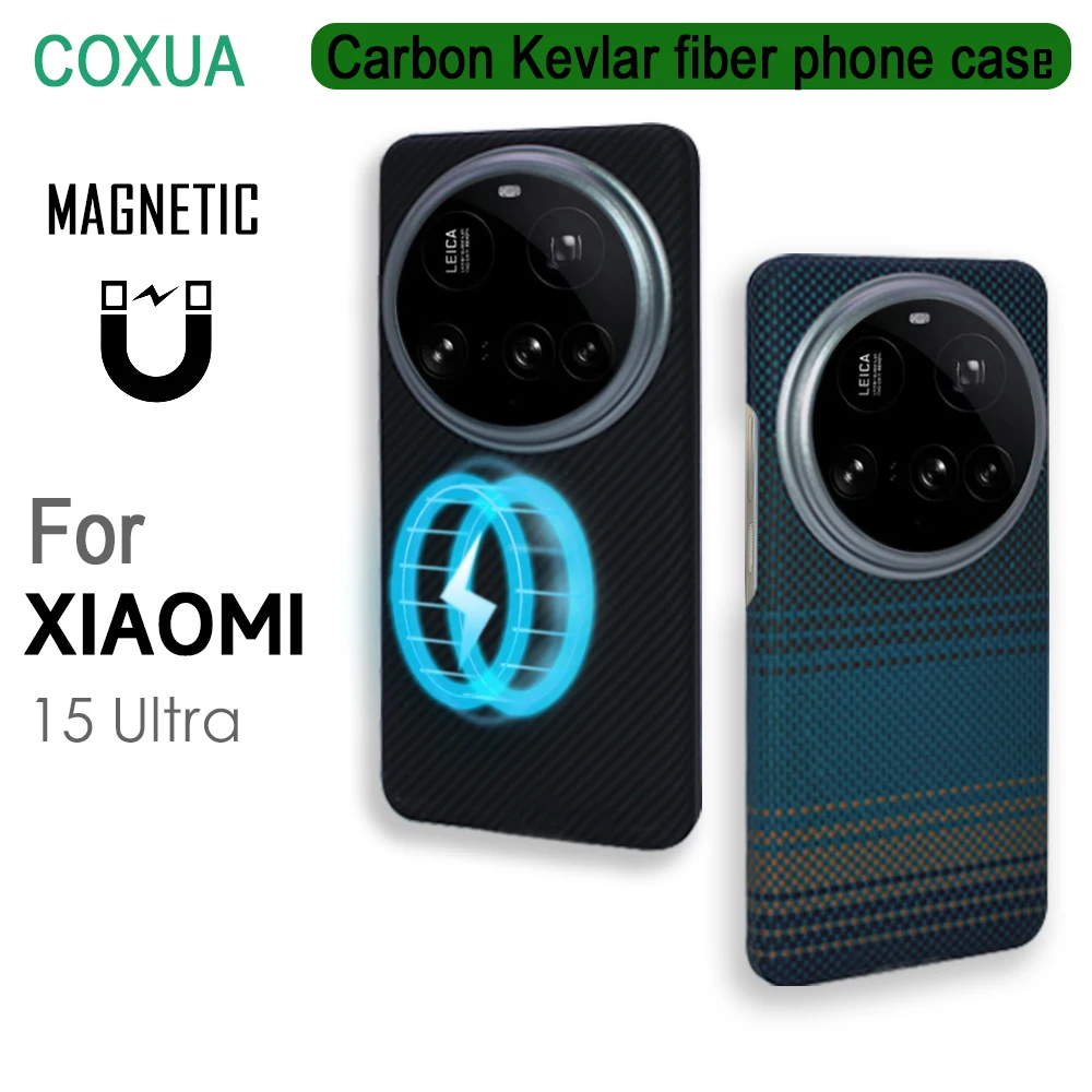 

for Xiaomi 15 Ultra Aramid Carbon Fiber Case Kevlar Cover Ultra Thin Lightweight Armor Protective Cover