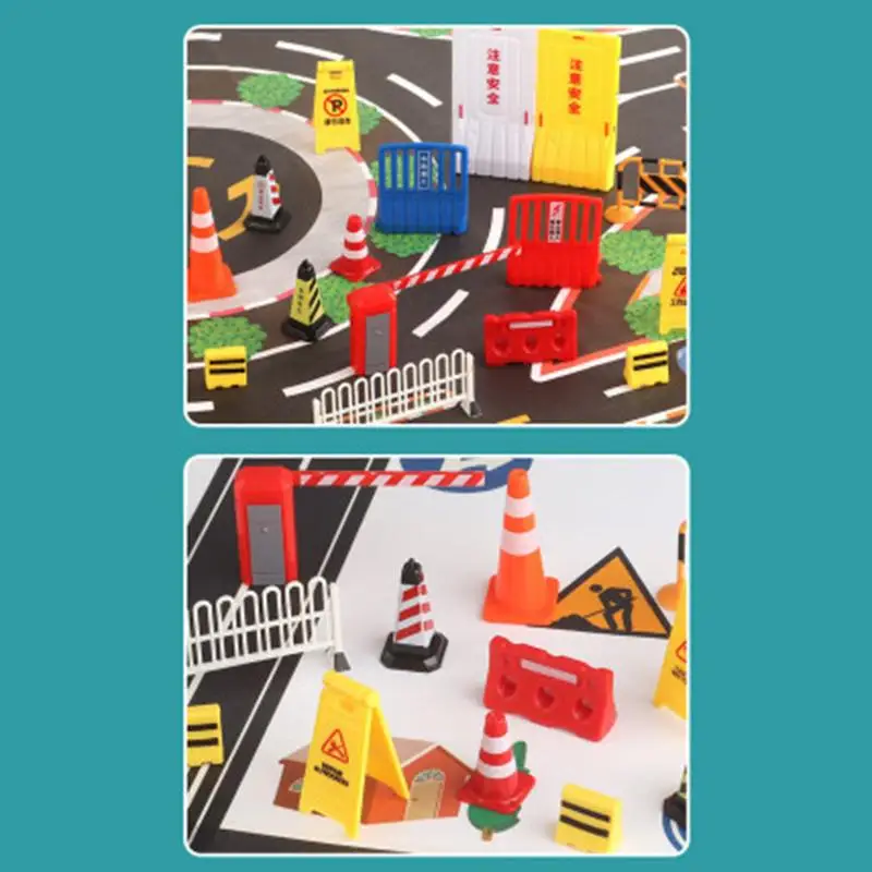 Conos de tráfico pequeños, juguetes de señal de paso de pedestres, cono de tráfico, juguetes de señal de paso de pedestal 17x, juguetes de señal de paso de pedestal, tráfico y carretera