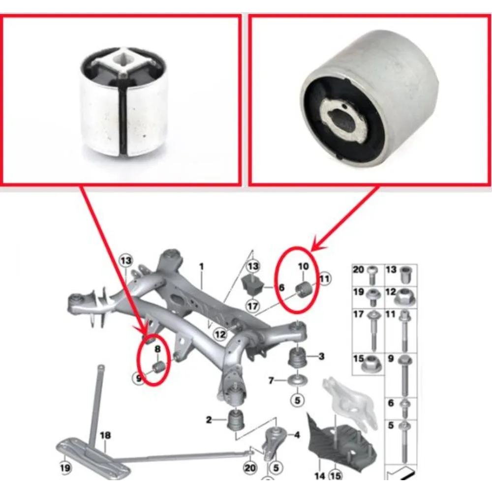 

For BMW 3 Series F30 F35 316 318Li 320Li 328Li 330 335 33316792513 33316769376 Rear Differential Mount Rubber Bushing Suspension
