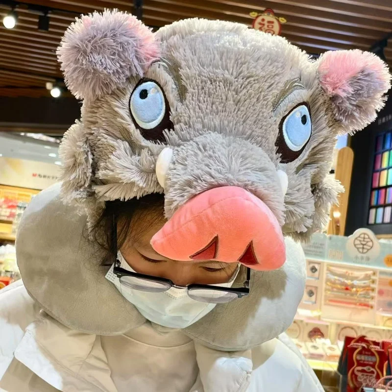 Accessoire de Cosplay tête de sanglier chapeau en peluche tueur de démons Hashibira Inosuke couvre-chef chaud anime japonais peluche Anime peluches cadeau