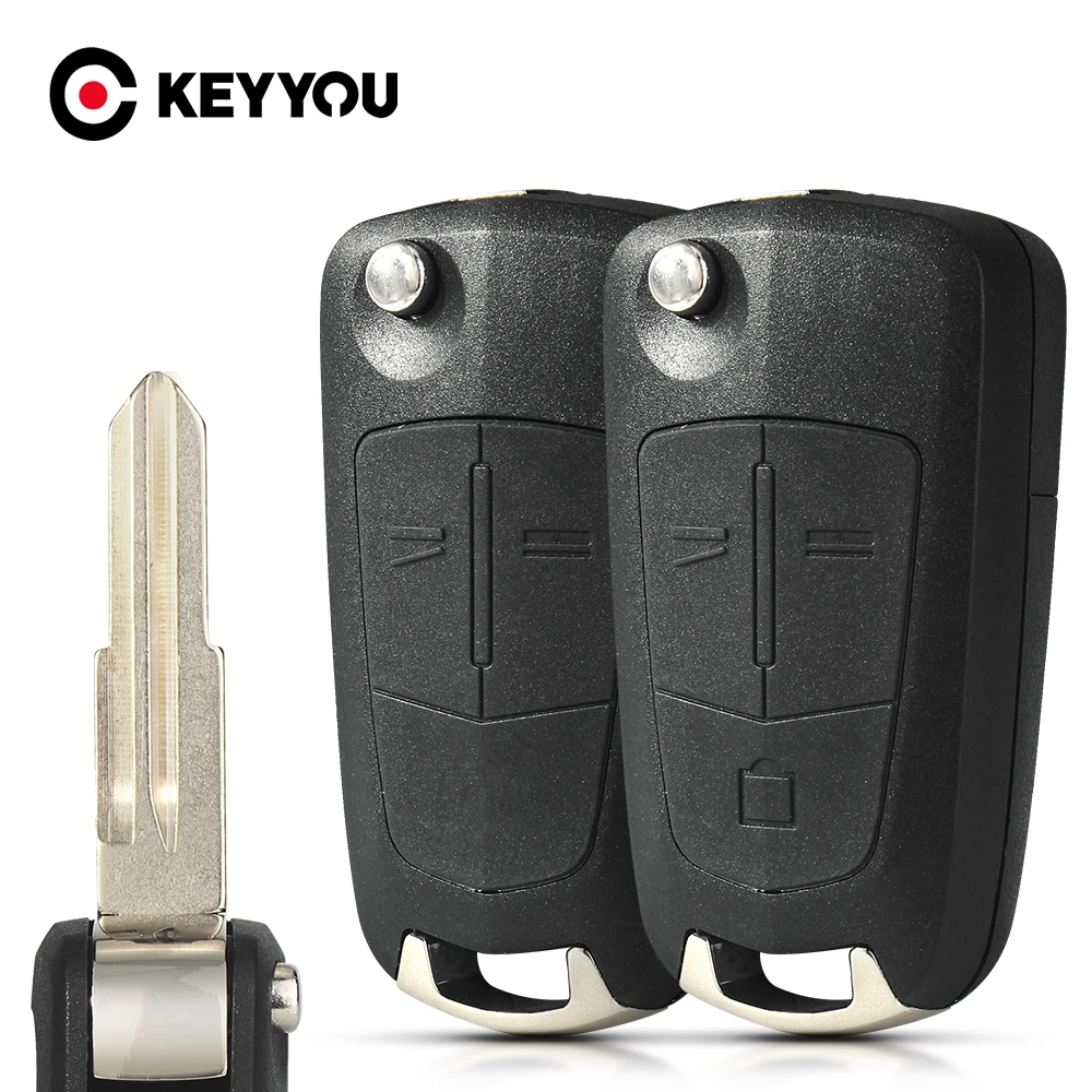 

KEYYOU Новый HU46 Blade Flip Складной пустой корпус автомобильного ключа для Opel Antara AMPERA Chevrolet Epica Fob 2 3-кнопочный чехол для ключа