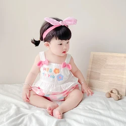 Baby clothes, summer sling, one-piece triangle harem, baby girl, super cute and sweet 100-day pure cotton princess harem, summer