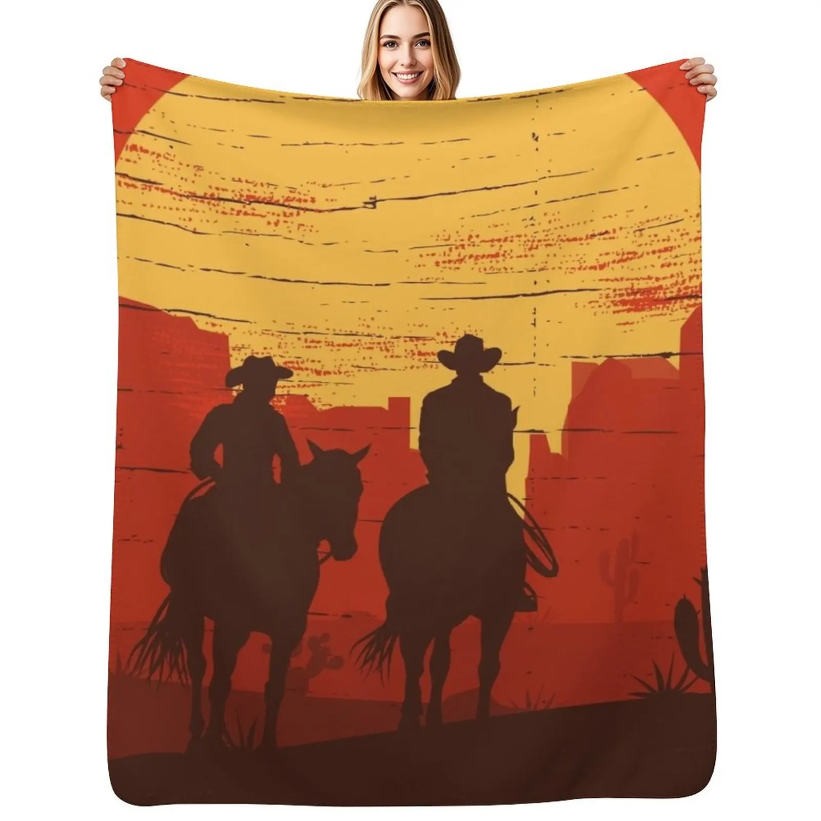 

Cowboys of the Wild West - Journey Throw Blanket Furry manga Summer Beddings Retros Blanket
