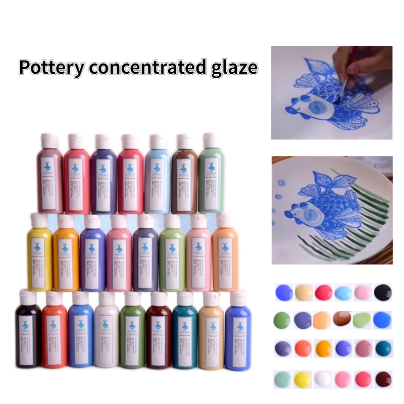 

24 Color Ceramic Underglaze Color Medium Temperature Concentrated Glaze DIY Ceramic Crafts Painting Dyeing Filling Materials