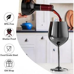 4PCS Stainless Steel Cocktail Glasses Creative Metal Wine Cups for Bar Restaurant Champagne Red Wine Drinkware Barware Set