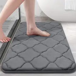 1pc Coral velvet bedroom sponge carpet floor mat, super soft anti-slip bath mat, water absorption and machine washable, kitchen