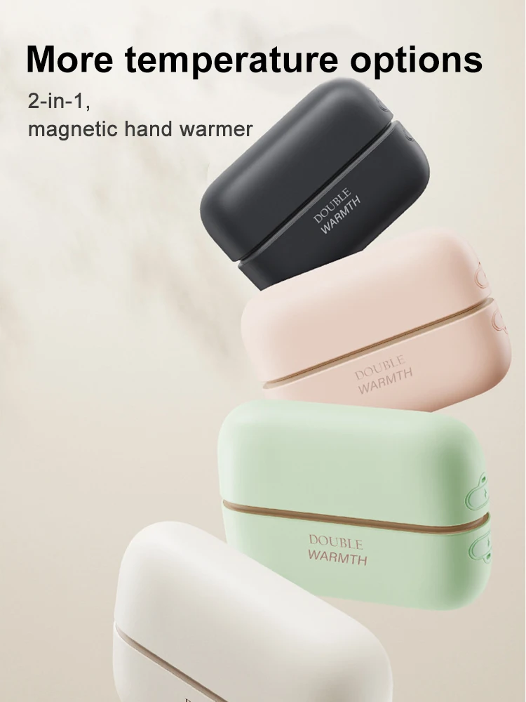 Portable Magnetic Rechargeable Hand Warmers Electric Portable Handwarmers Ergonomic Compact Pocket for Men Women