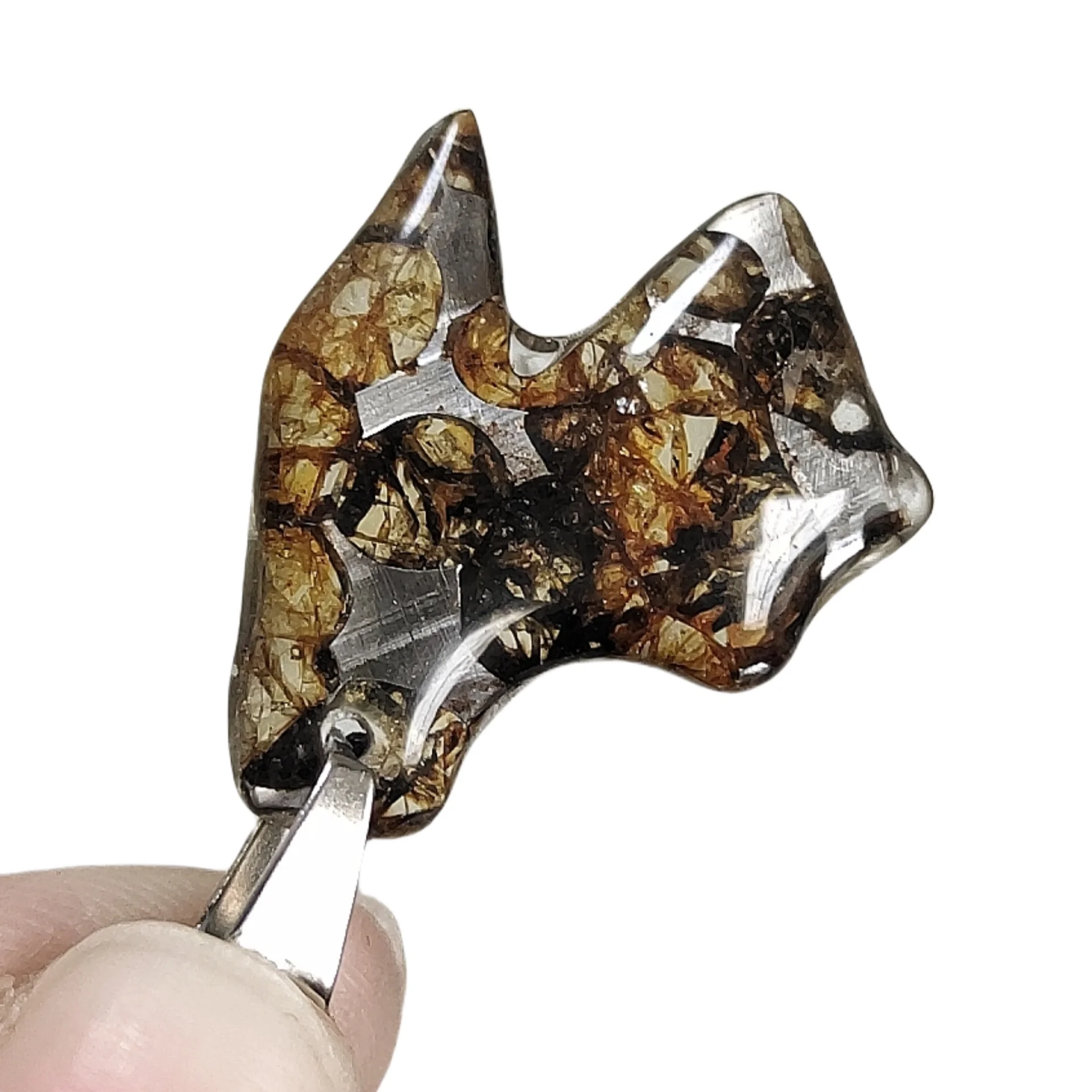 2.7g Seymchan Pallasite Olive Meteorite Premium Pendant Specimen Natural Meteorite Material Handmade pendant Collection- LB105