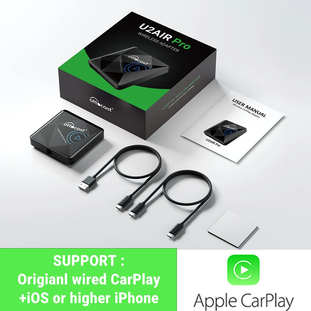 OTTOCAST U2 Air PRO Bedraad naar Draadloze CarPlay Adapter CarPlay Dongle Bluetooth Wifi USB Multimedia Speler voor Toyota VW Nissan