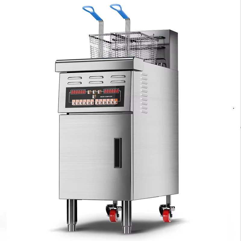 High Production Electric Floor Fryer Large Frying Surface Digital Controls Single Well Standard