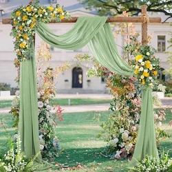 Cortinas transparentes de gasa para arco de boda, telón de fondo verde salvia para Baby Shower, fiesta de cumpleaños, decoración navideña, suministros para el hogar