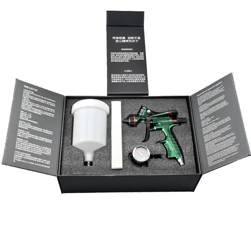 2025 جديد المهنية الصف سبيكة الجاذبية تغذية 1.3 مللي متر الهواء بندقية رذاذ J-15 عالية كفاءة نقل طلاء السيارات