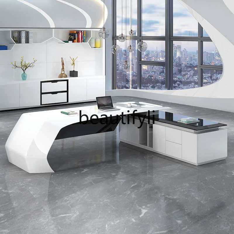 مكتب بسيط وحديث للجو العام مدير اللوحة المشرف مكتب فئة كبيرة مكتب الرئيس #3