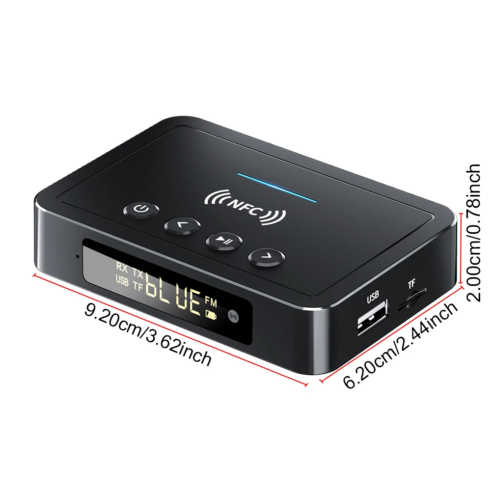 جهاز إرسال واستقبال بلوتوث M6 بلوتوث 5.4 3.5 مللي متر AUX/RCA/USB U القرص/TF المدخلات محول رقمي جهاز تحكم عن بعد عالمي #2