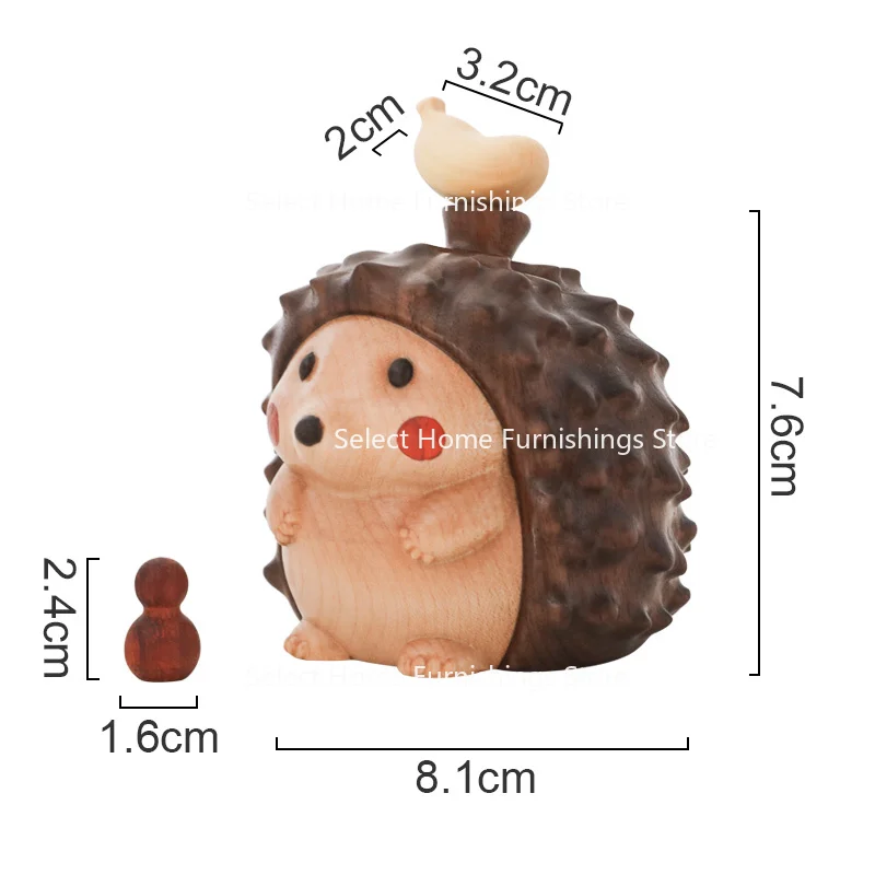 Suitable for Bamboo Cartoon Carving Fruit Accessories, Cute Solid Wood Creative Desktop Study Decoration and Gifts