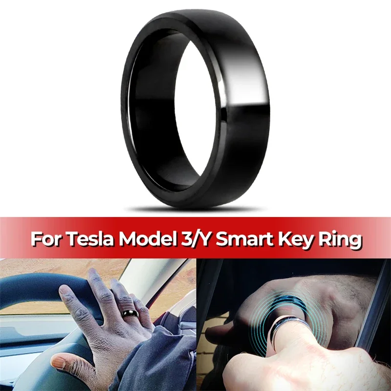 NFC Ceramics Smart Ring For Tesla Model 3 And 2020-2023 Replace Car Key Card Key Fob Made With Original Chips Auto Car Accessori