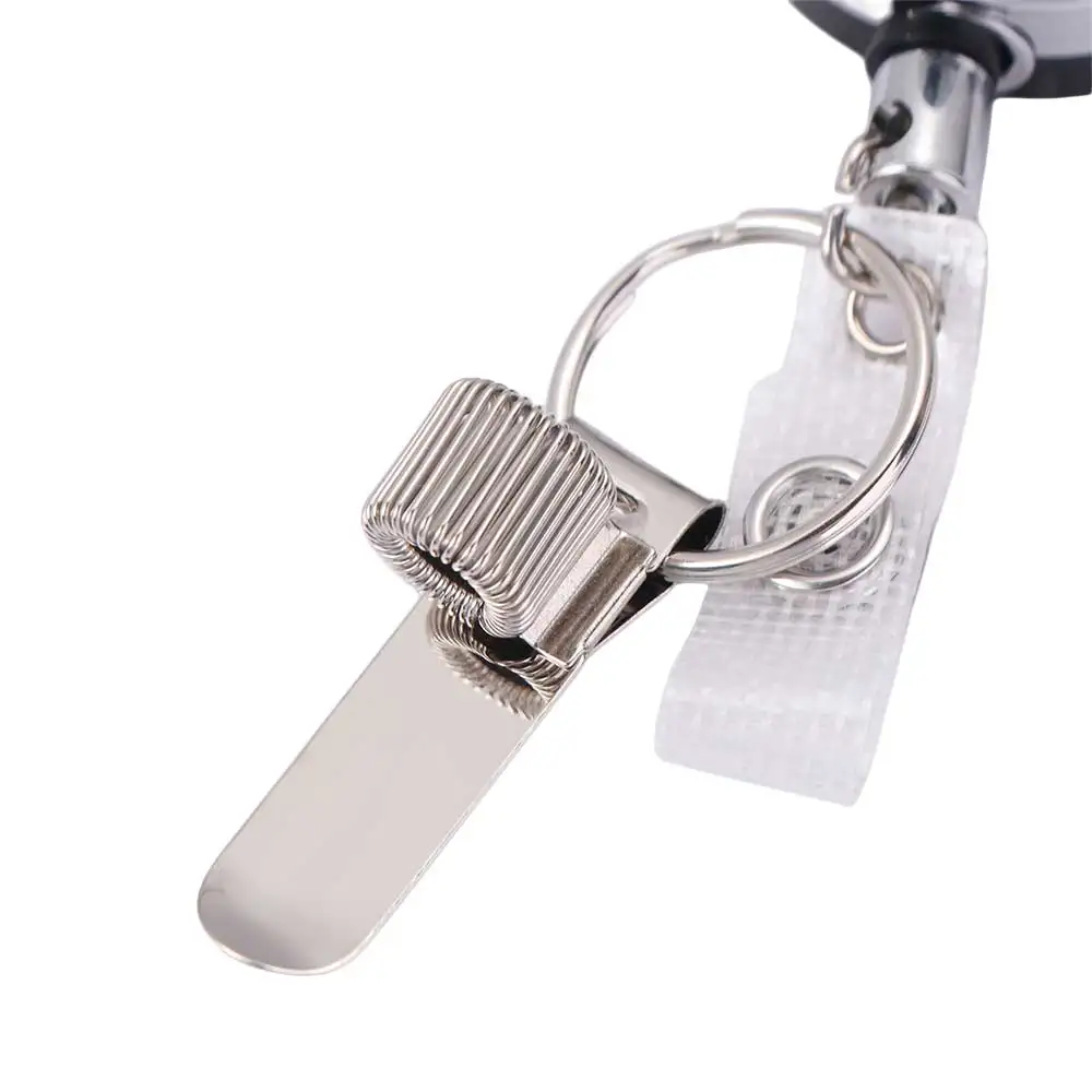 Universal Badge Reels Retractable Pen Clip Belt Clip Key Ring Pull Pen Holder Metal Alloy Durability Pen Lanyard Waiter