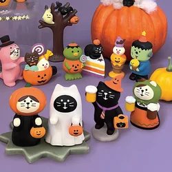 Halloween Pumpkin Japanese Cat Miniature Scene Props Fashion Play Creative Gift ZAKKA Resin Small Decoration