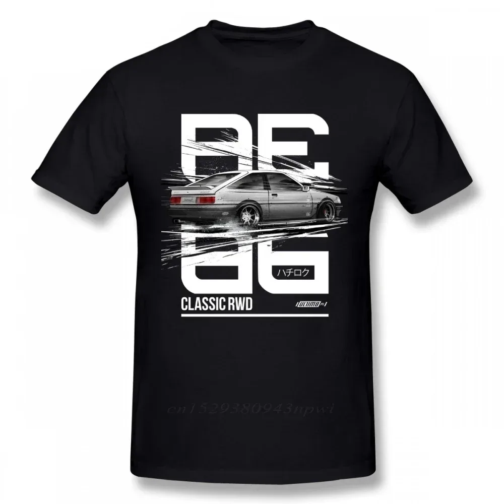 Cool AE86 Car T-shirt Anime Initial D Fujiwara Takumi HachiRoku Men T Shirt Harajuku Tee Christmas Gift Tshirt Cotton Fabric