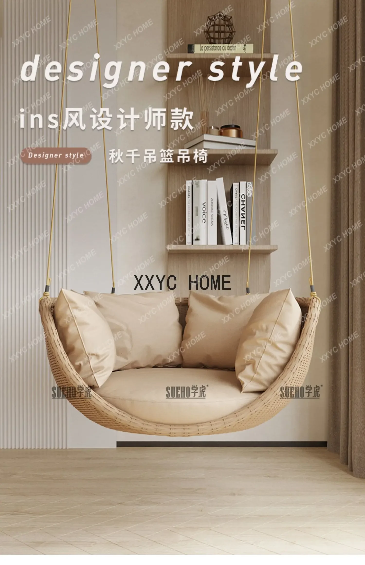 Outdoor Swing Basket Glider Indoor Balcony Leisure Rattan Chairs Terrace Rattan Chair Single Indoor Nordic Rocking Chair