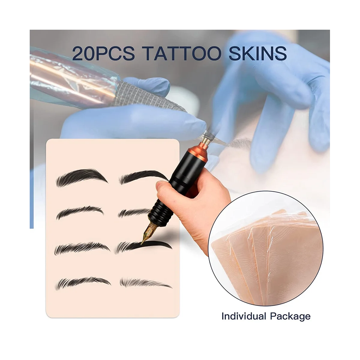 Silicone Blank Tattoo Practice -10Pcs Tattoo Skin Practice Double Sides 8X6Inch Skin Tattooing and Eyebrow Practice