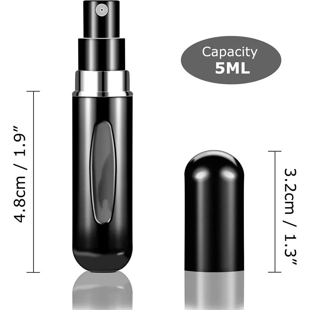 10 pçs 5ml mini perfume atomizador recipiente líquido portátil para cosméticos viajando spray de alumínio vazio recarregável spray garrafa